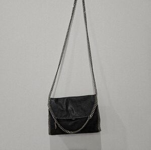 Stella McCartney Falabella Shimmering Black Chain Shoulder Bag